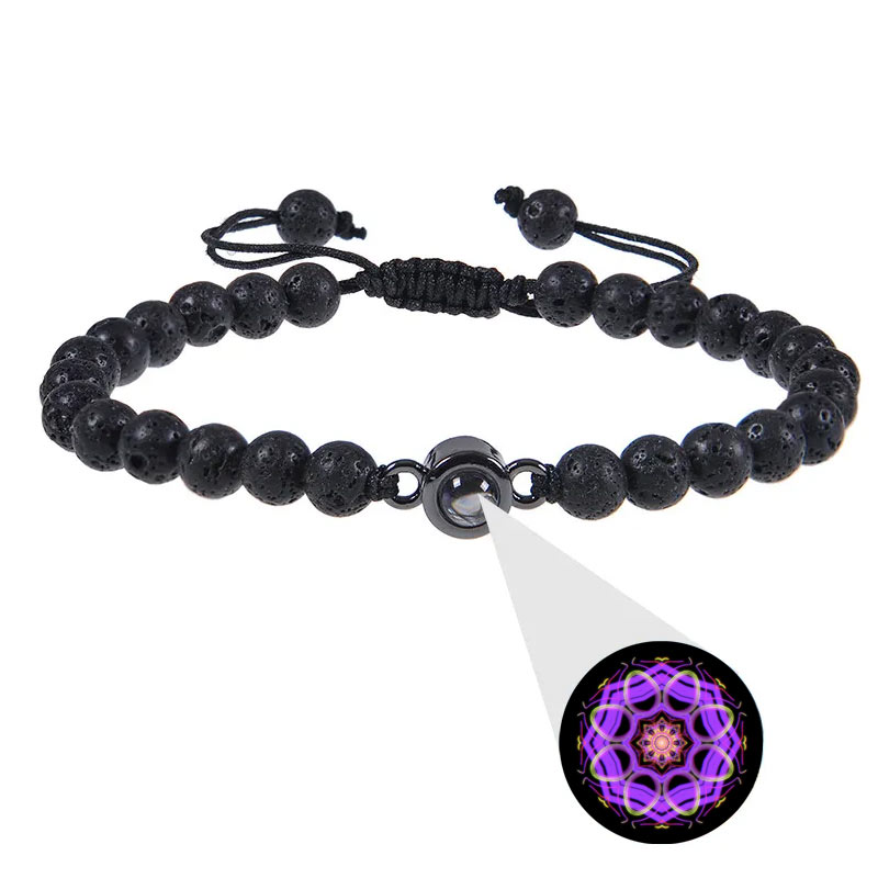 Bracelet avec projection d'un mandala des 9 fréquences sacrées