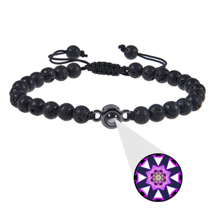 Bracelet avec projection d'un mandala des 9 fréquences sacrées