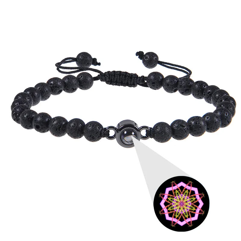 Bracelet avec projection d'un mandala des 9 fréquences sacrées