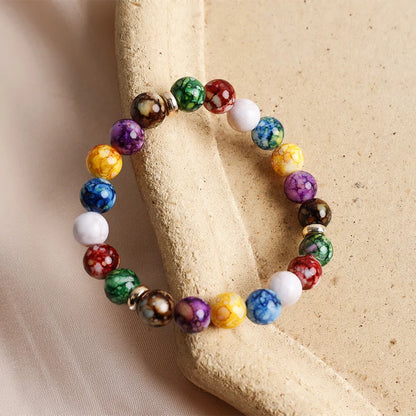 Bracelet de Guérison 7 Chakras en Pierres avec Perles d'Énergie et Pierre Volcanique pour Équilibre et Perte de Poids - Bijou Unisexe